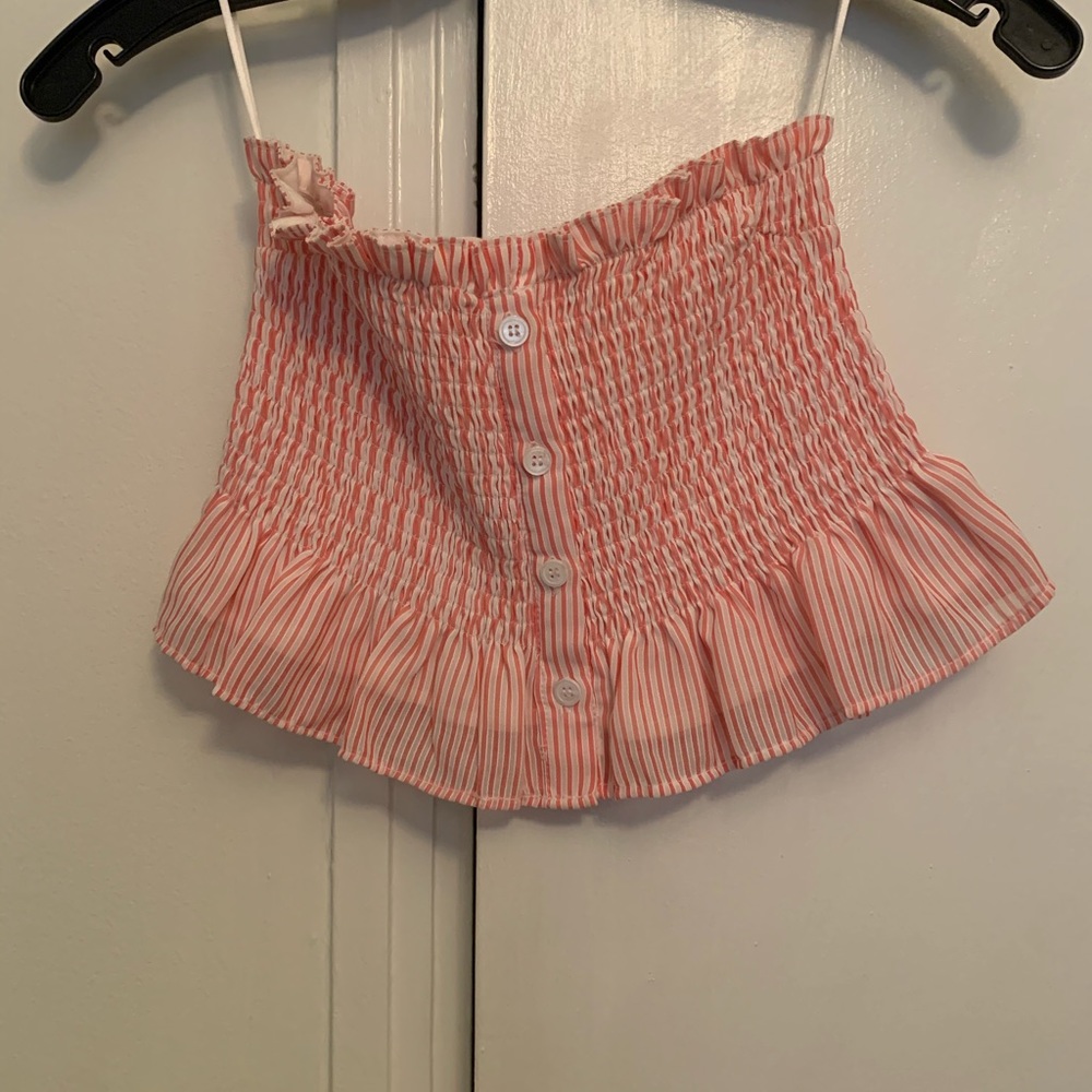 Orange and white crop top